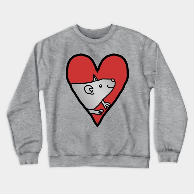 My Valentine Rat Crewneck Sweatshirt by ellenhenryart